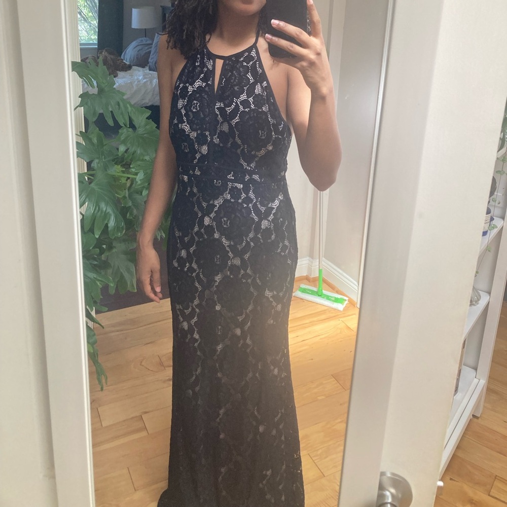 Back lace floor length gown